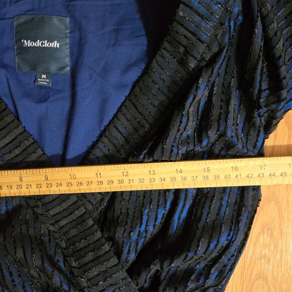 ModCloth Fairy Gunge Whimsigoth Witchy Sheer Metallic Pleated Wrap Maxi Dress M - Picture 10 of 11